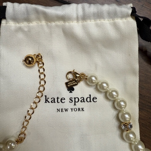 Kate Spade Pearl Necklace with Gold/Crystal, and Silver Accents NWOT - Picture 3 of 7